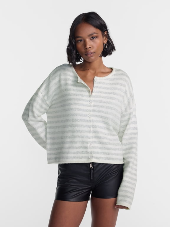 Boxy Fit Button Front Cardigan, Women's and Women's Plus XXS-4X