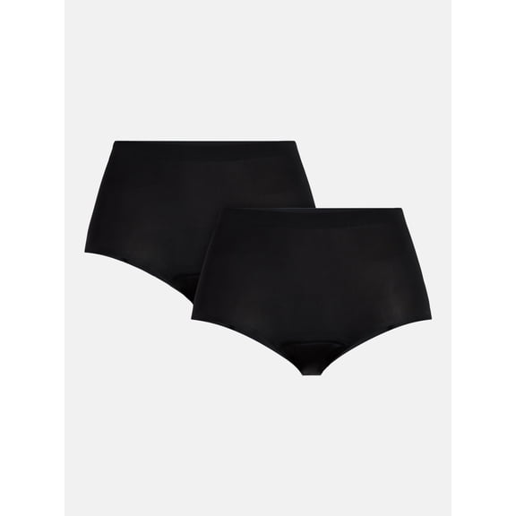 No Boundaries Boyshort Super Absorbency Period Underwear, 2-Pack, Women’s Sizes XS-XXL