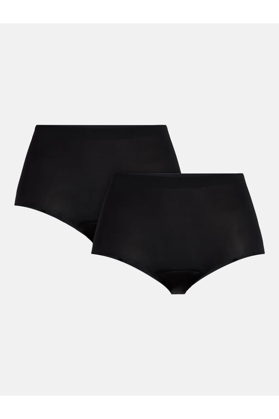 Boyshort Super Absorbency Period Underwear, 2-Pack, Womens Sizes XS-XXL