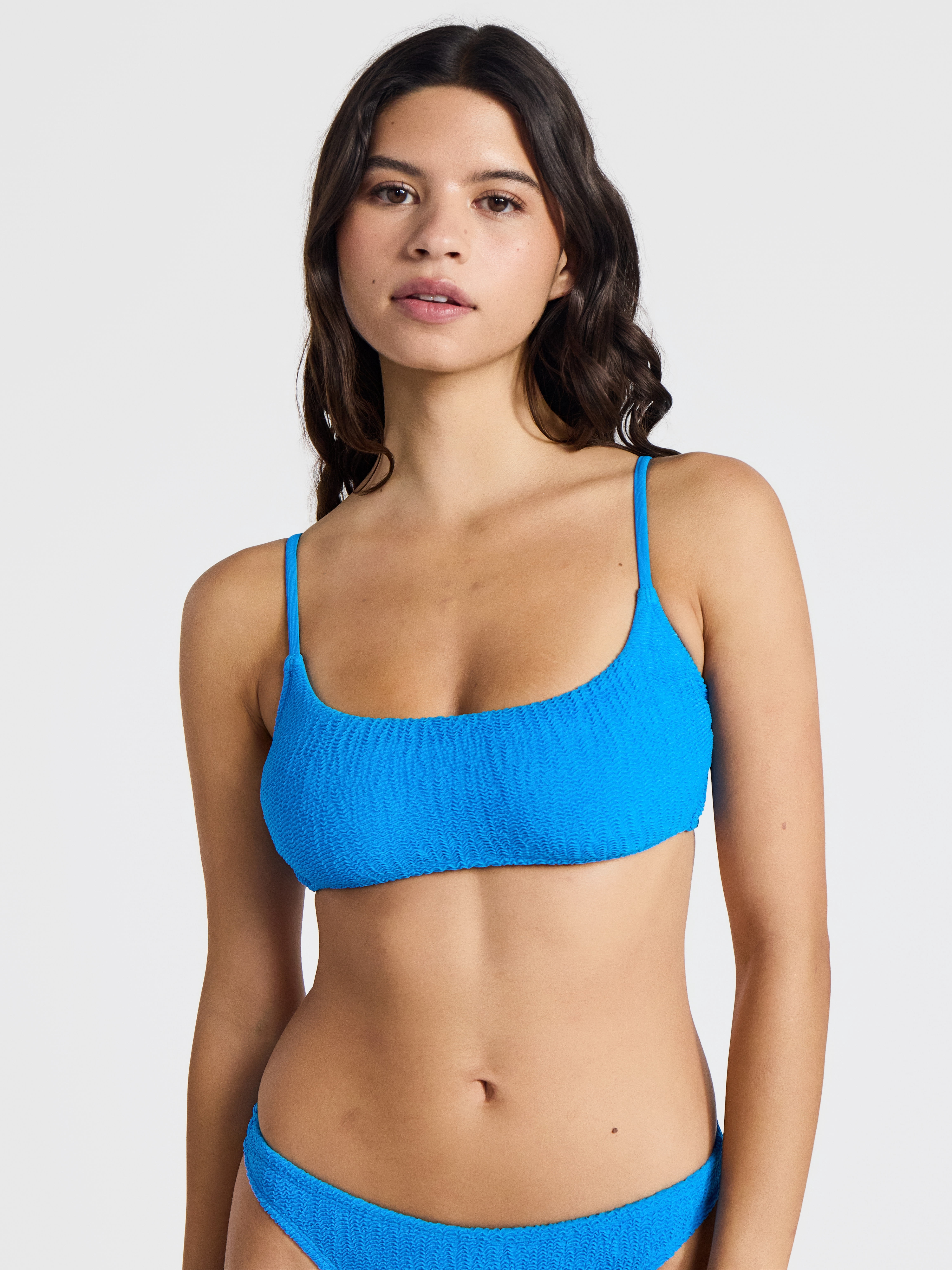 No Boundaries Crinkle Bralette Bikini Top, Women’s