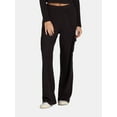 thumbnail image 1 of No Boundaries Brushed Knit Waffle Cargo Sleep Pants, 31” Inseam, Women’s and Women's Plus, 1 of 5