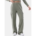 thumbnail image 1 of No Boundaries Brushed Knit Waffle Cargo Sleep Pants, 31” Inseam, Women’s and Women's Plus, 1 of 5