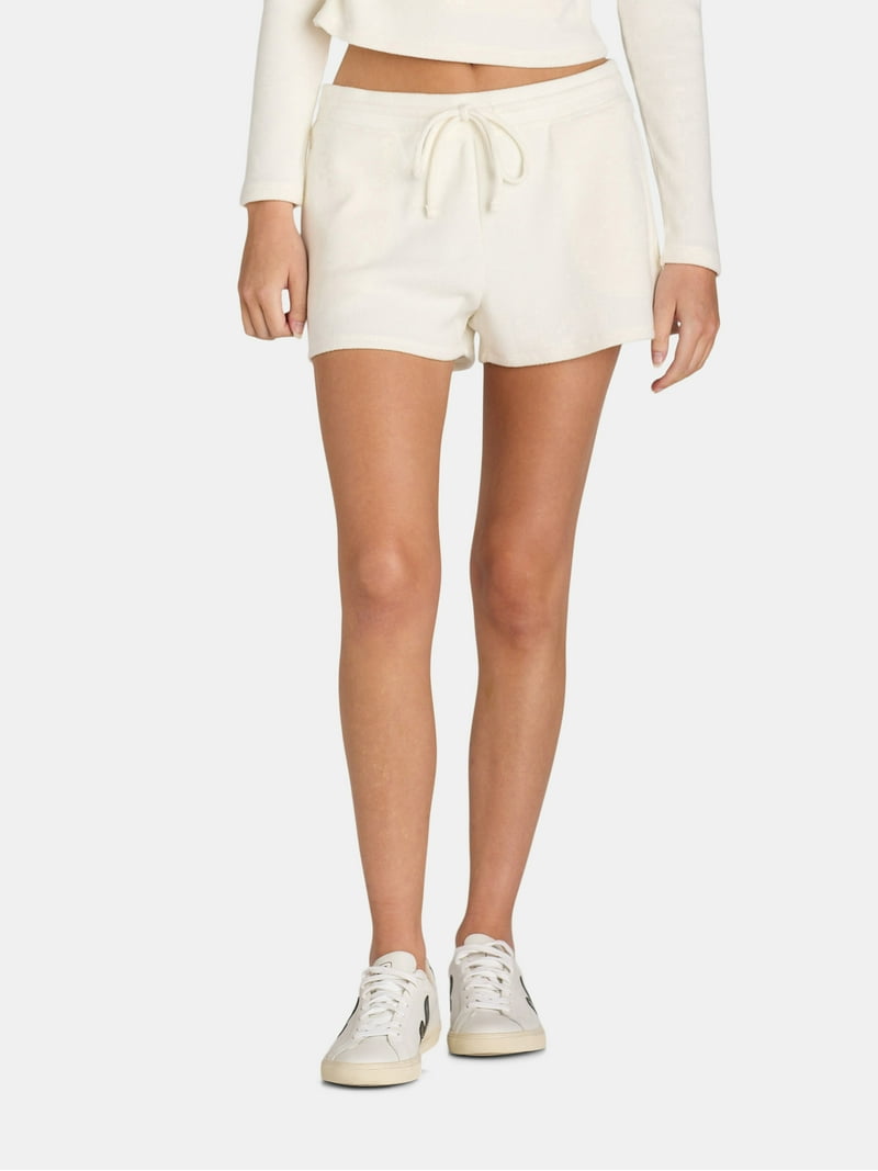 【ODOR】 Twis knit shorts in vanilla No Boundaries Knit Waffle Sleep Shorts - Women - Walmart.com
