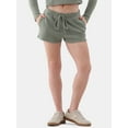 thumbnail image 1 of No Boundaries Brushed Knit Waffle Sleep Shorts, 2.5" Inseam, Women's and Women's Plus, 1 of 5