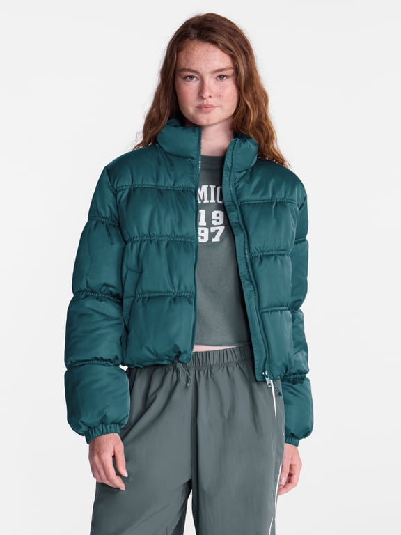 Bubble Hem Puffer Jacket, Women's and Women's Plus XXS-4X