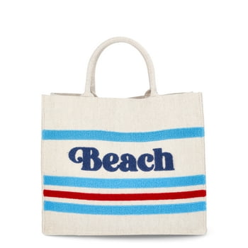 No Boundaries Burlap Tote Bag, Beach Natural, Women’s