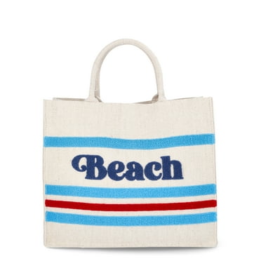 No Boundaries Burlap Tote Bag, Beach Natural, Women’s