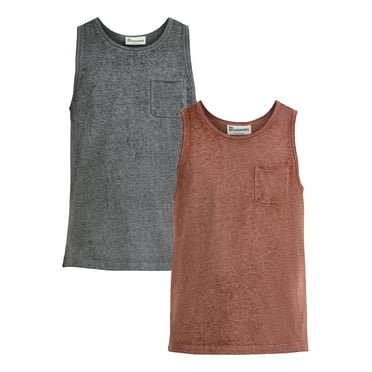 No Boundaries Men's & Big Men's Burnout Textured Tank, 2-Pack, Sizes XS-3XL