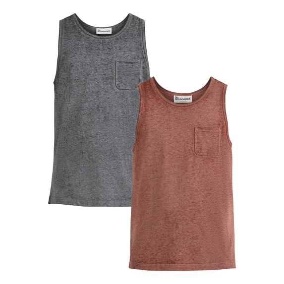 No Boundaries Men's & Big Men's Burnout Textured Tank, 2-Pack, Sizes XS-3XL