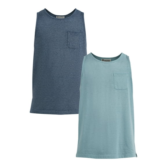 No Boundaries Men's & Big Men's Burnout Textured Tank, 2-Pack, Sizes XS-3XL