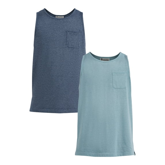 No Boundaries Men's & Big Men's Burnout Textured Tank, 2-Pack, Sizes XS-3XL