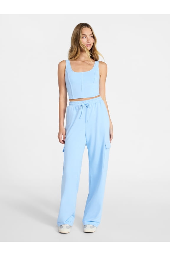 Bustier Tank and Cargo Pant Set, 2-Piece, Women's and Women's Plus Sizes XXS-4X