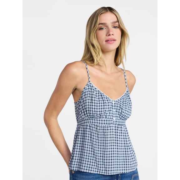 No Boundaries Button Front Babydoll Cami, Women’s XXS-XXL