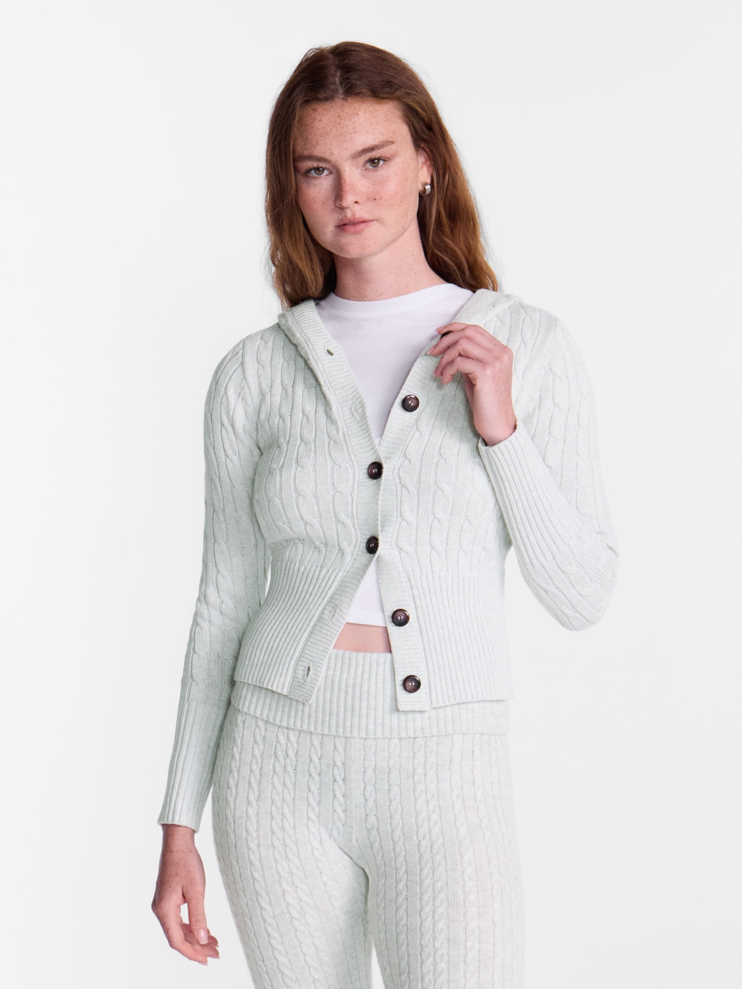 No Boundaries Button Front Hoodie Cardigan, Women's XXS-XXL