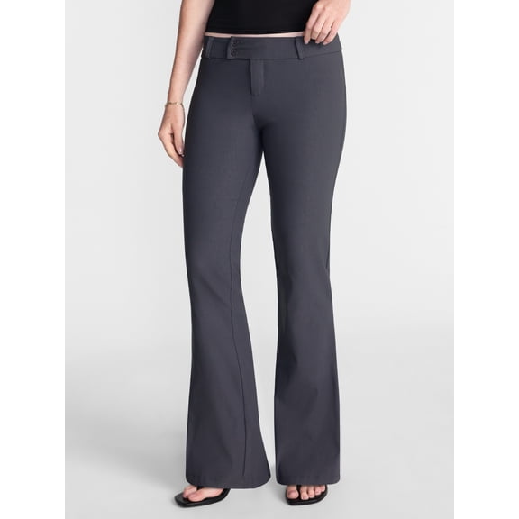 No Boundaries Button Front Trousers, 33'' Inseam, Women’s XXS-XXL
