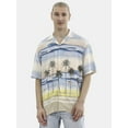 thumbnail image 1 of No Boundaries Men's & Big Men's Rayon Printed Button Up Short Sleeve Resort Shirt , Sizes XS-5XL, 1 of 5