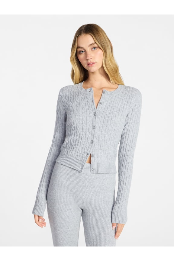 Cable Knit Button Front Cardigan, Women's XXS-XXL