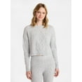 thumbnail image 1 of No Boundaries Cable Knit Pullover Sweater, Lightweight, Women’s, 1 of 5