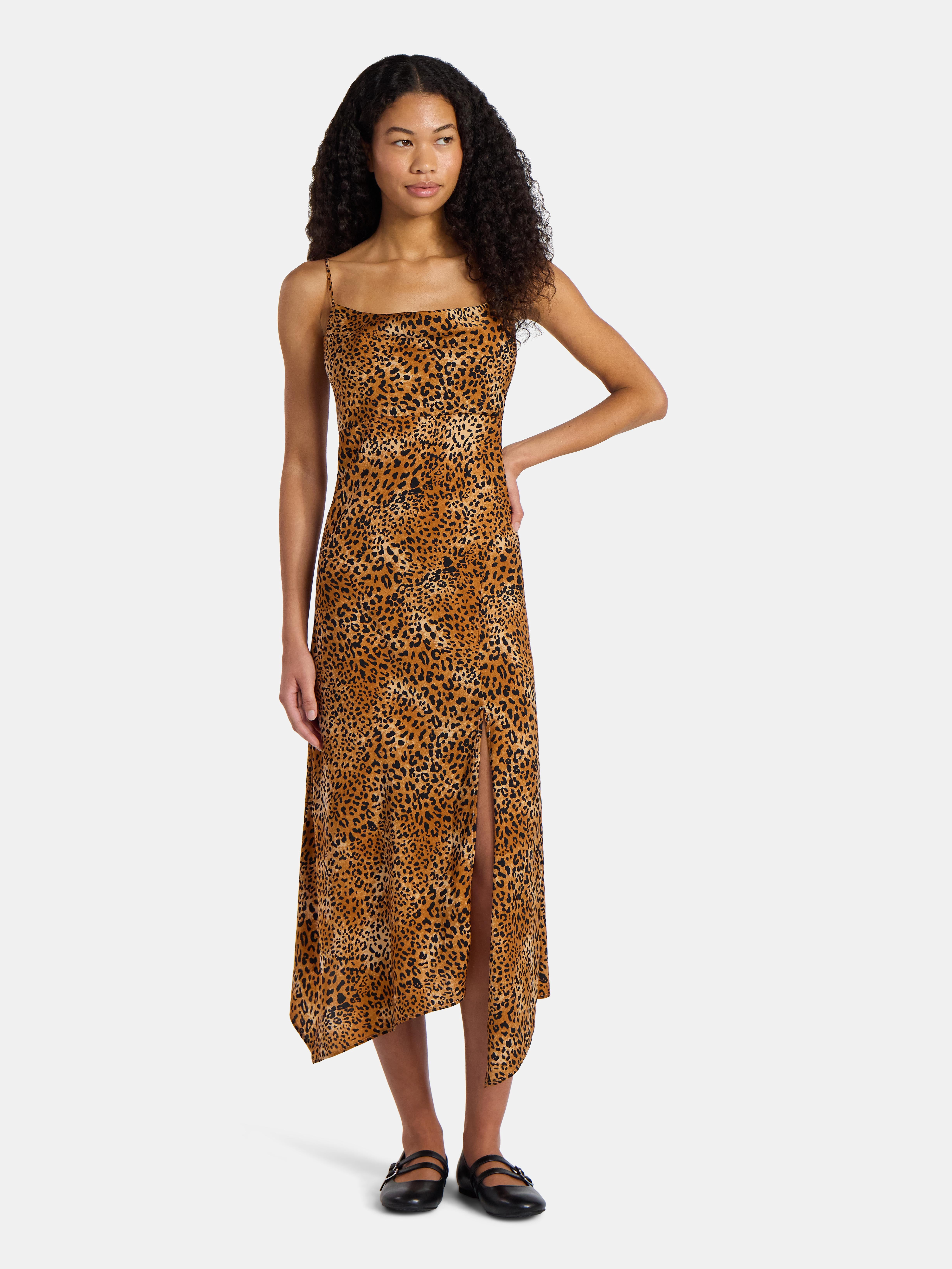 No Boundaries Cami Maxi Dress with Cowl Neck, Women's