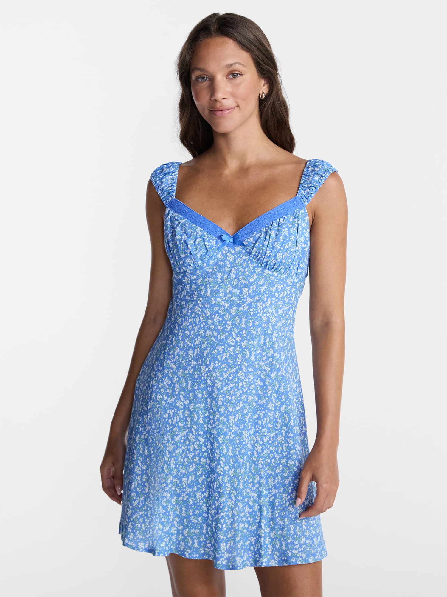 No Boundaries Crochet Trim Dress with Cap Sleeves, Women’s XXS-XXL