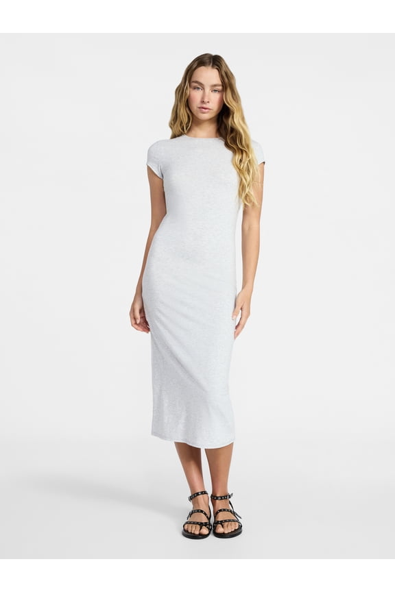 Midi Dress with Cap Sleeves, Women's & Women's Plus Sizes XXS-4X