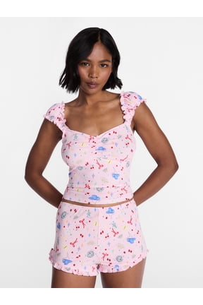 Cap Sleeve Top and Shorts Sleep Set, 2-Piece, Women's XS-XXL