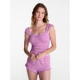 thumbnail image 1 of No Boundaries Cap Sleeve Top and Shorts Sleep Set, 2-Piece, Women's XS-XXL, 1 of 5