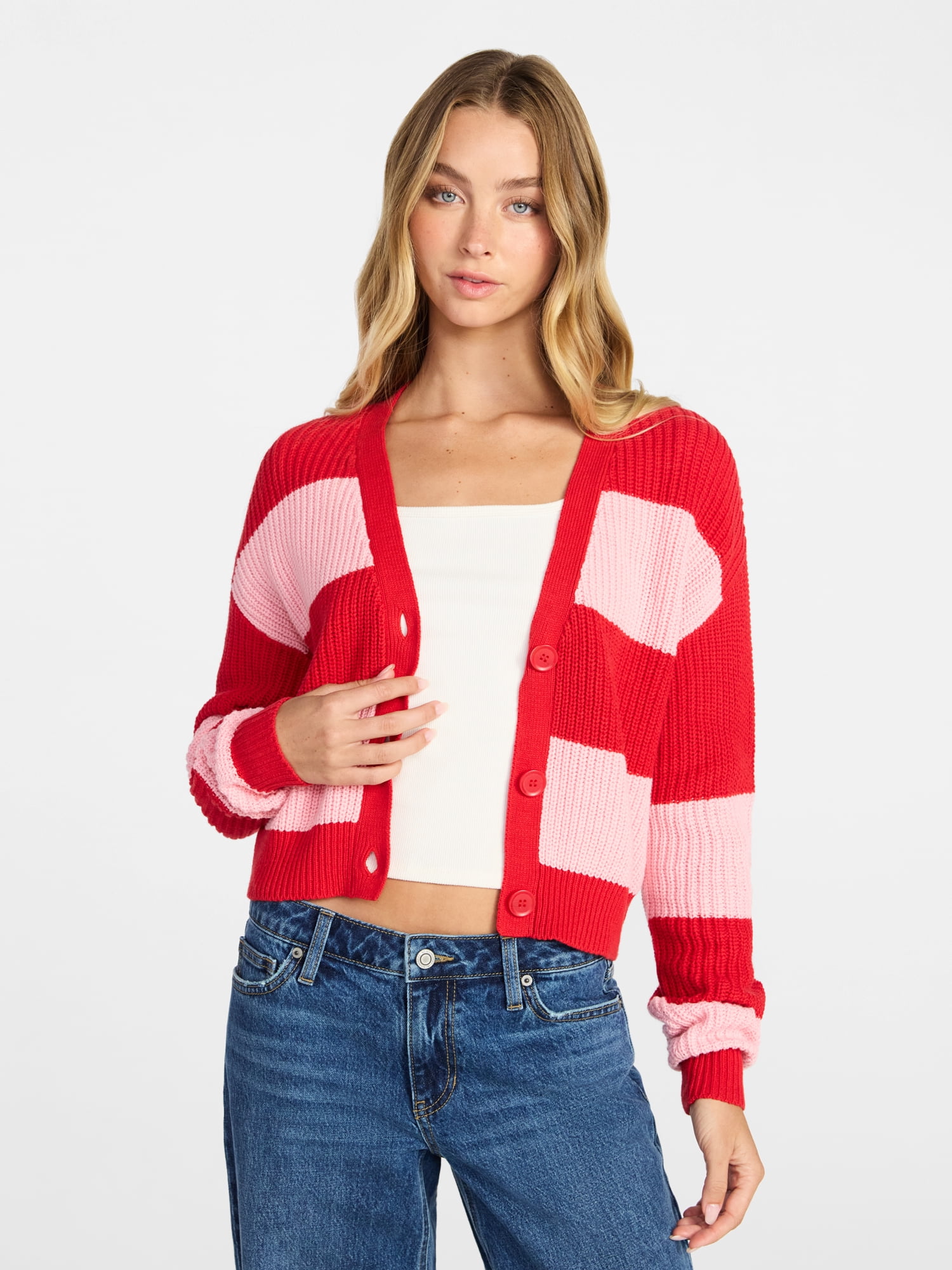 No Boundaries Cropped Knit Cardigan, Women's XXS-XXL