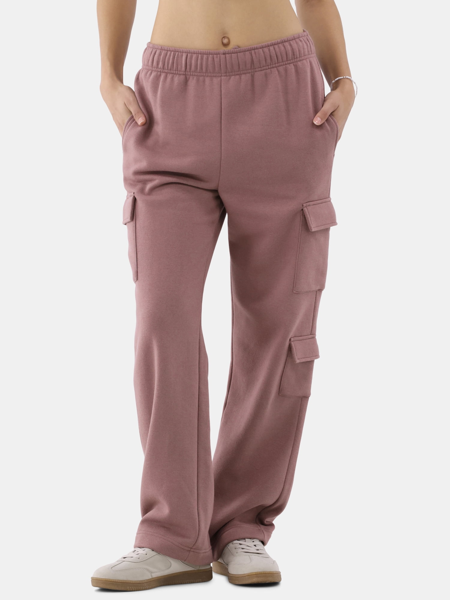 No Boundaries Cargo Fleece Joggers, Women’s