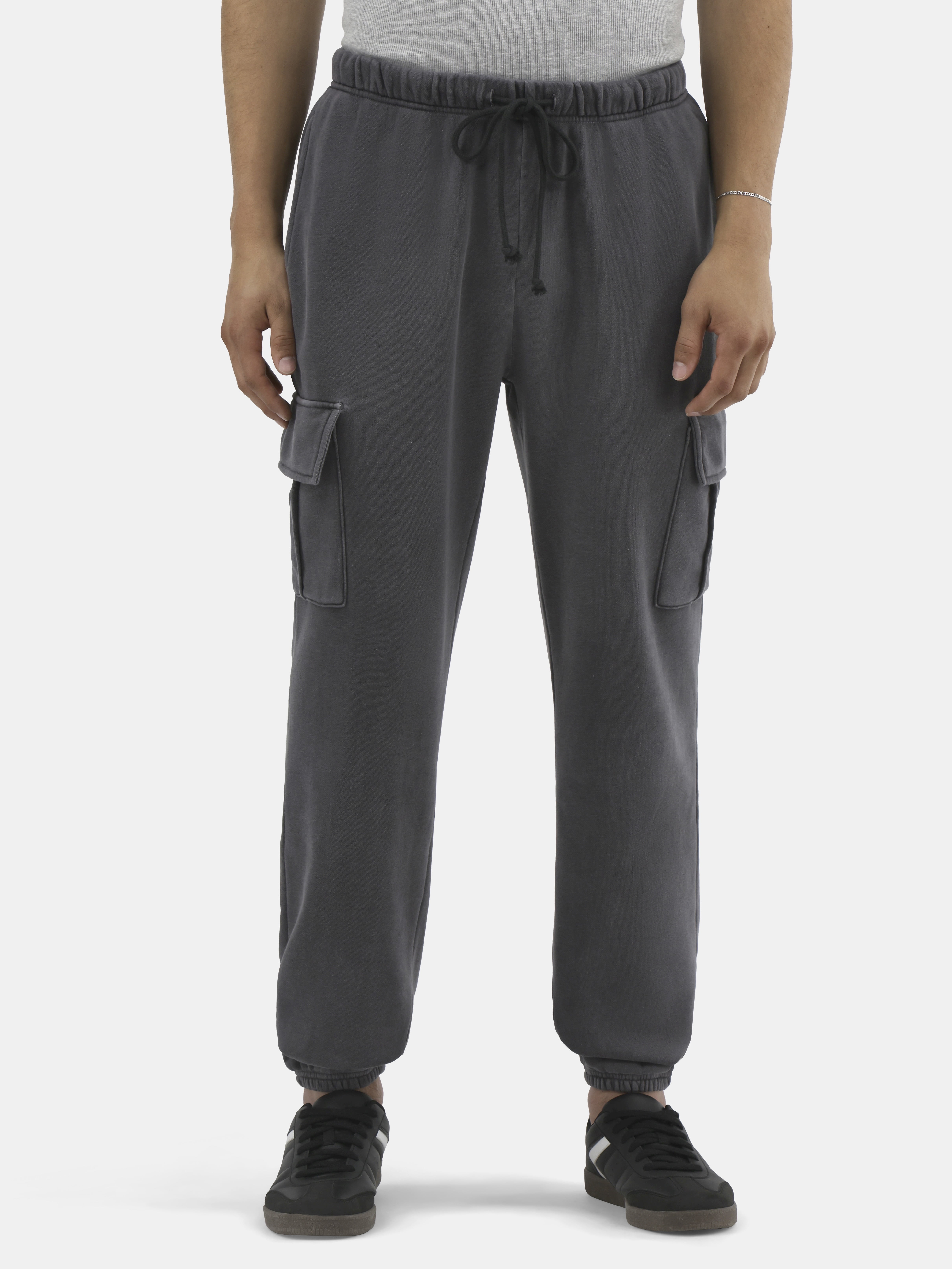 No Boundaries Men's & Big Men's Cargo Jogger Fleece Sweatpants, Sizes XS-5XL