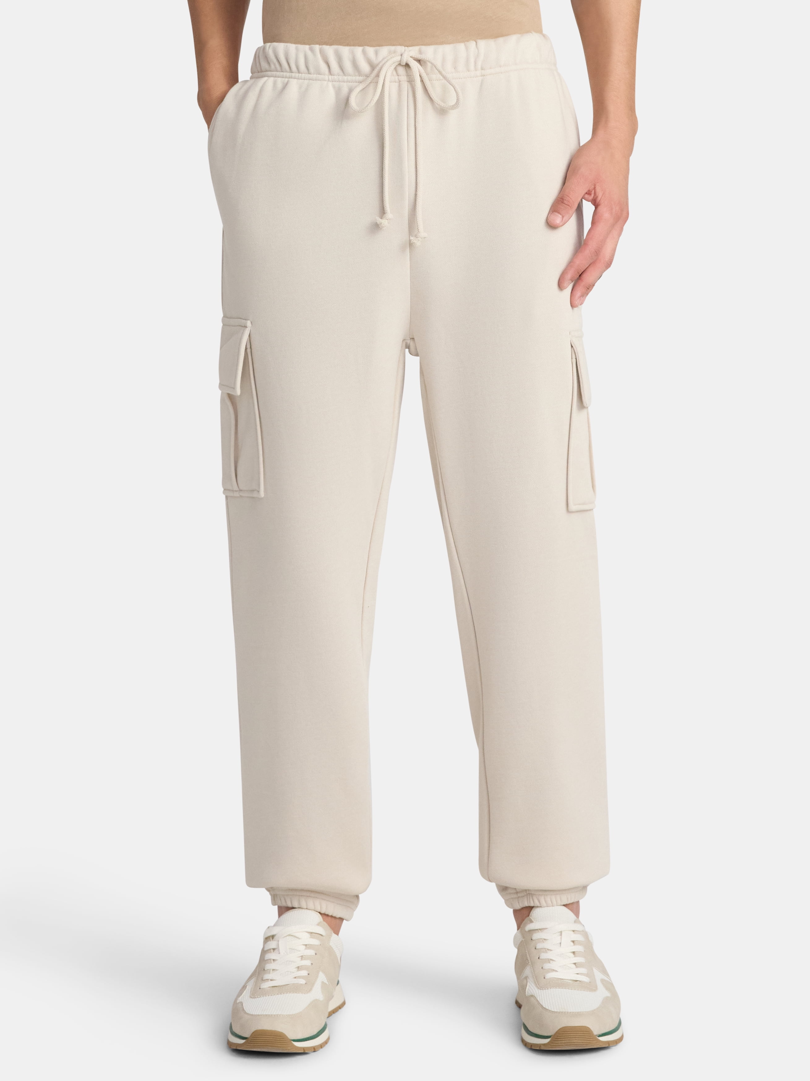 No Boundaries Men's & Big Men's Cargo Jogger Fleece Sweatpants, Sizes XS-5XL