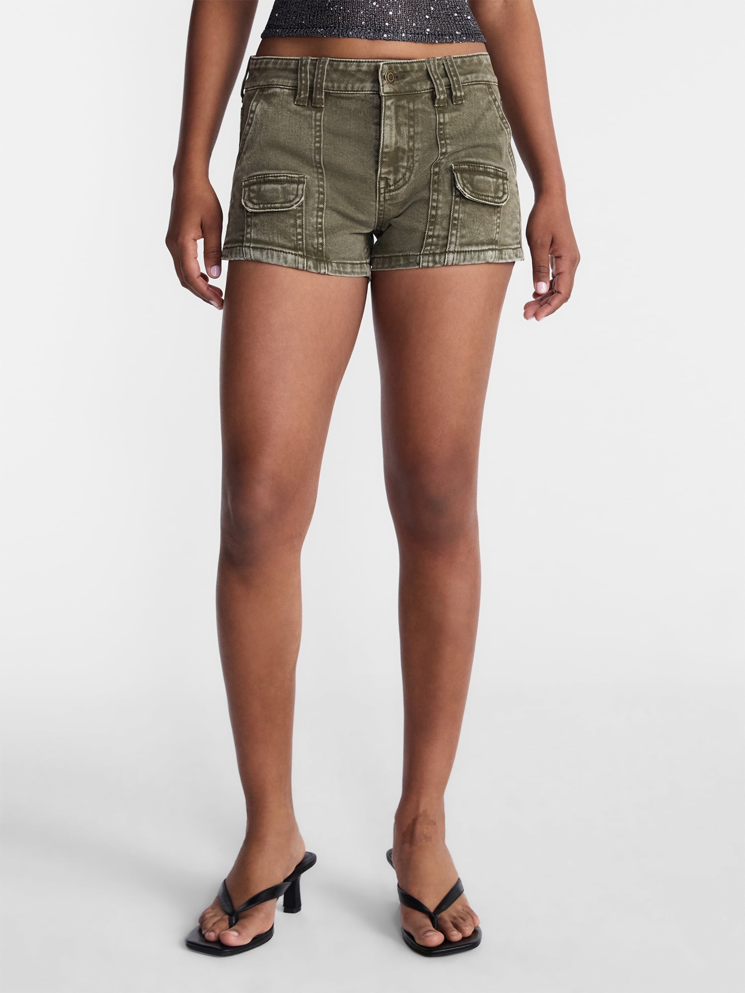 No Boundaries Cargo Seamed Shorts, 2.5" Inseam, Women's 0-20