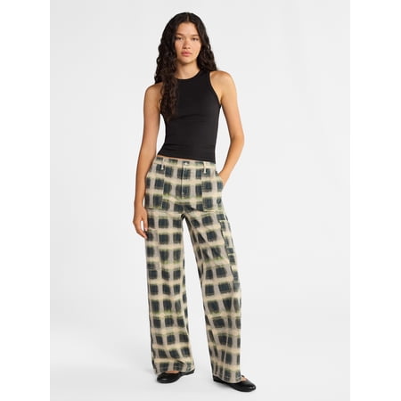 No Boundaries Wide Leg Cargo Pants, 31.5'' Inseam, Women's and Women's Plus