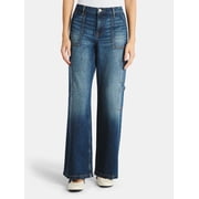 No Boundaries Wide Leg Cargo Pants, 31.5'' Inseam, Women's and Women's Plus Sizes XXS-4X