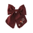 thumbnail image 1 of No Boundaries Charm Embellished Bow Barrette, Burgundy, 1 of 3