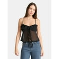 thumbnail image 1 of No Boundaries Chiffon Ruffle Tie Front Cami, Women's, 1 of 5