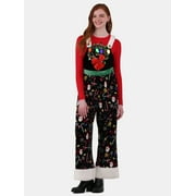 No Boundaries Christmas Light It Up Jumpsuit, Women’s and Women’s Plus