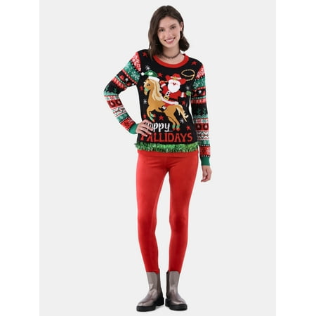 No Boundaries Christmas Sweater, Women's and Women's Plus