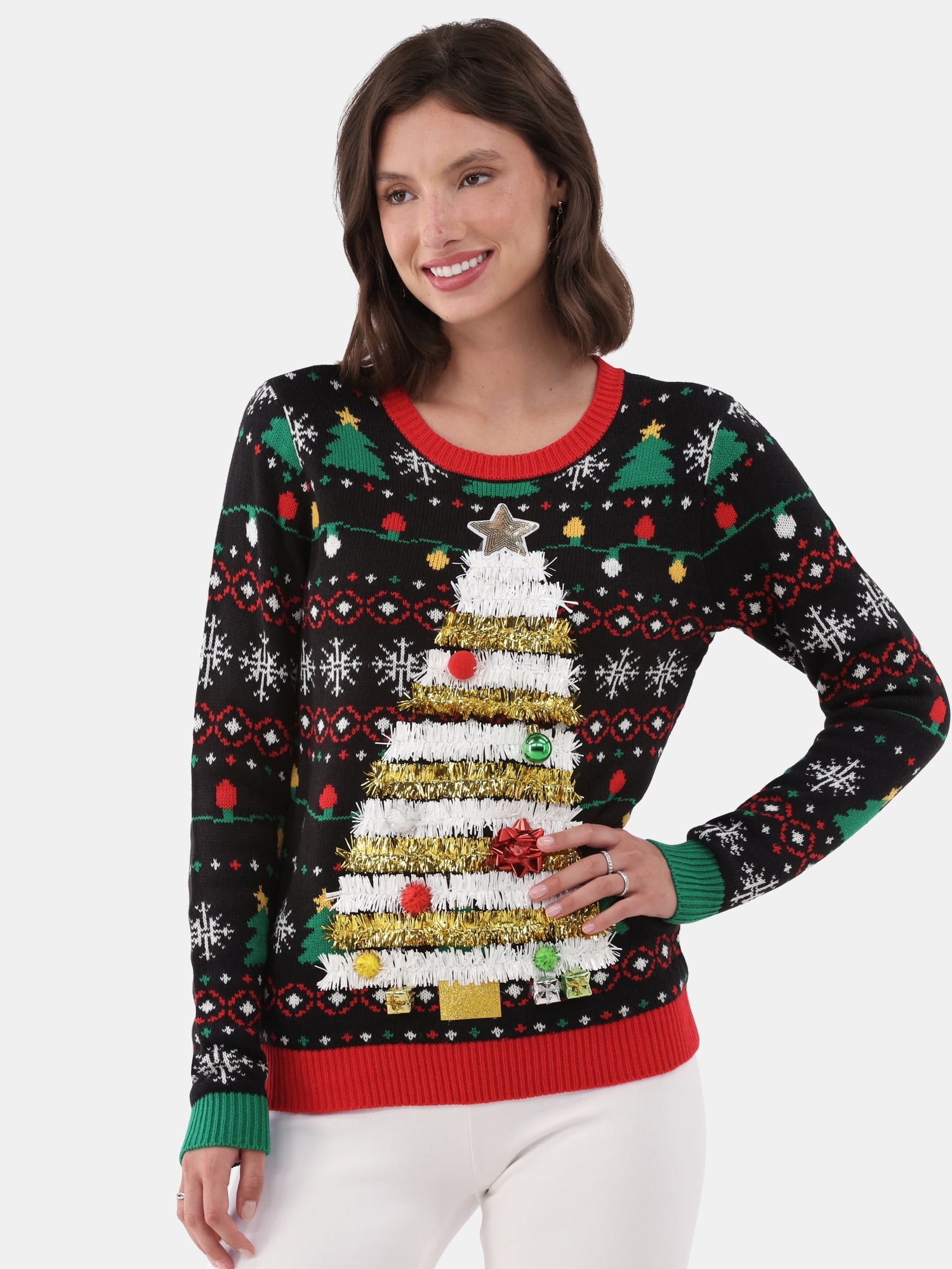 Customer reviews for No Boundaries Christmas Sweater, Women's and Women's  Plus | Walmart.com