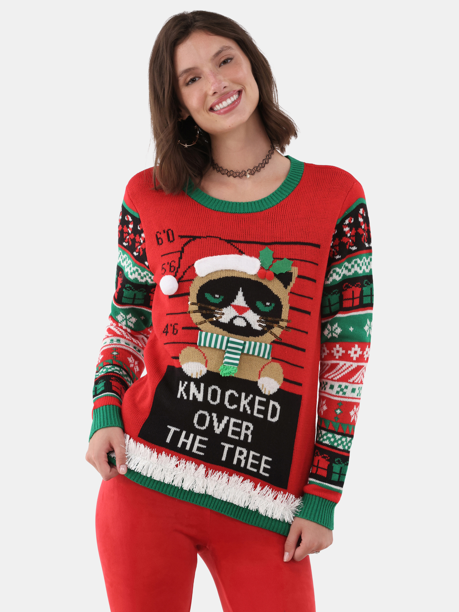 No Boundaries Christmas Sweater, Women's and Women's Plus - Walmart.com