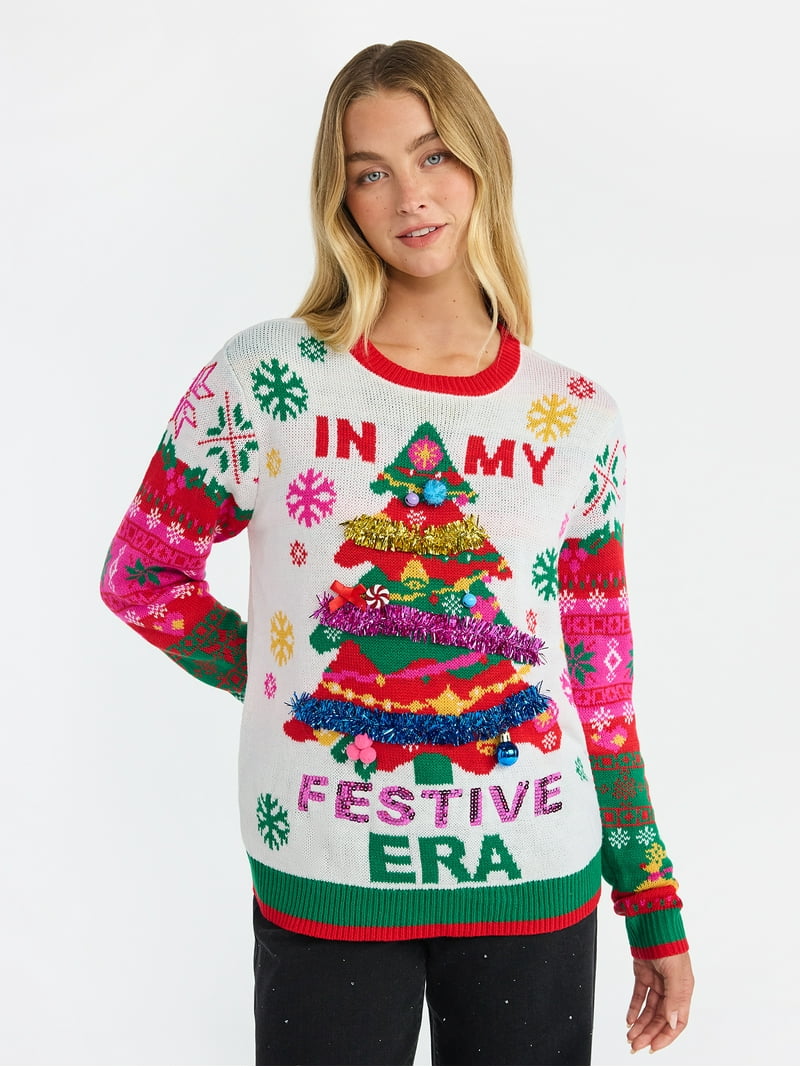 No Boundaries Christmas Sweater, Lightweight, Women's