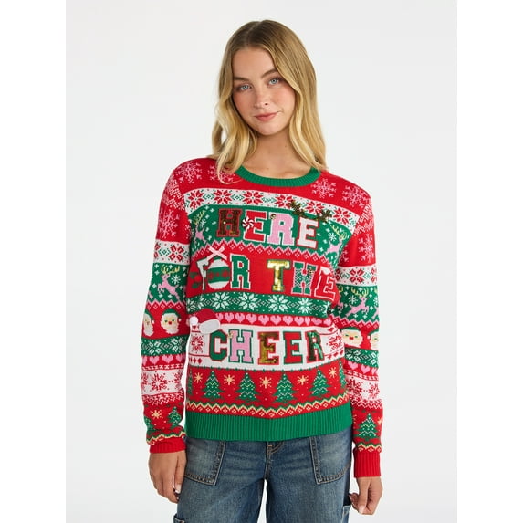 No Boundaries Christmas Sweater, Lightweight, Women's