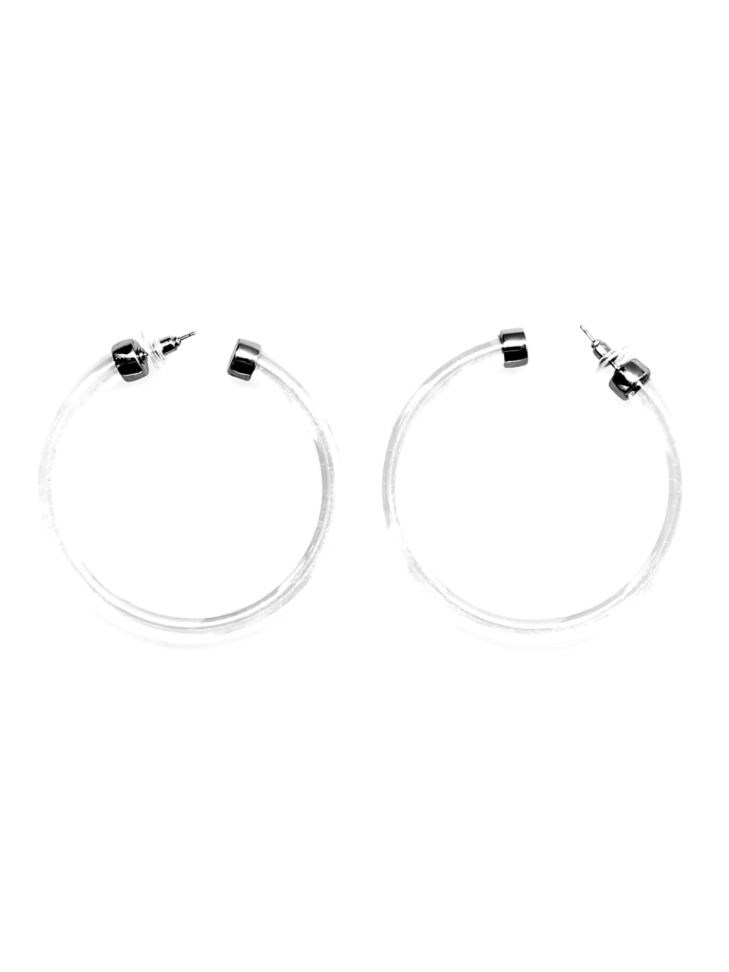 No Boundaries Clear Hoop Earrings, Women’s