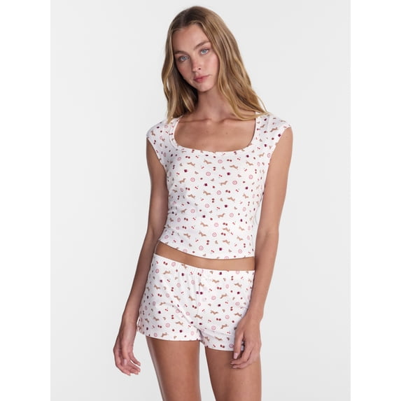 No Boundaries Cloud Core Scoop Neck Sleep Tee, Women's XXS-3X