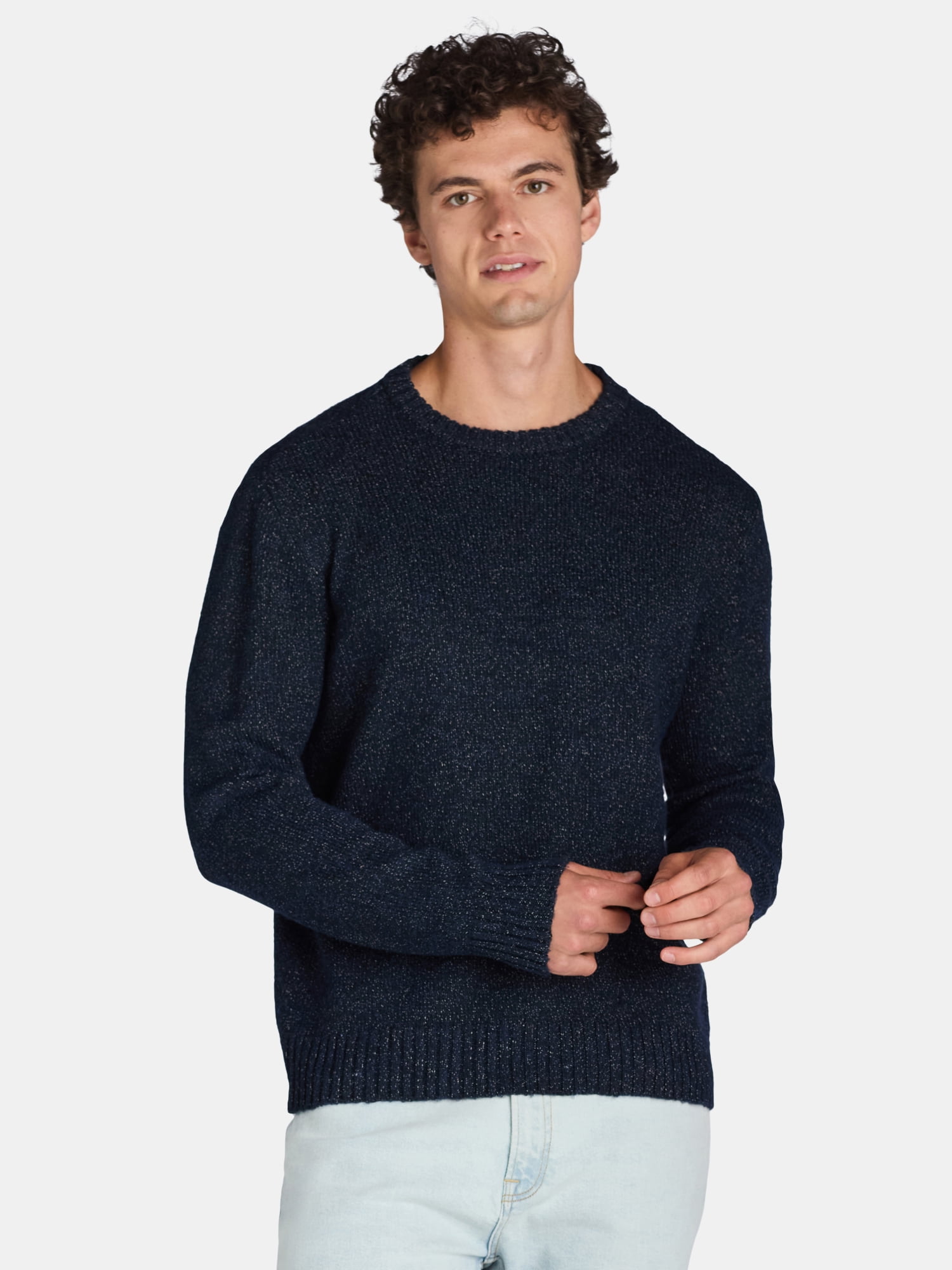 No Boundaries Confetti Knit Crewneck Sweater, Men’s and Big Men’s, Sizes XS-3XL