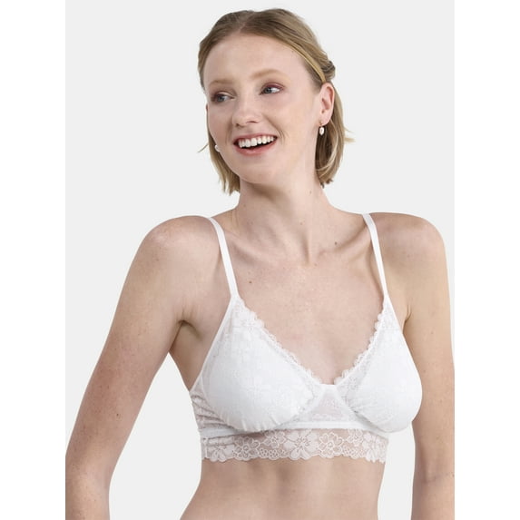 No Boundaries Contour Floral Lace Bralette, Women’s and Women’s Plus, Sizes S-XXXL