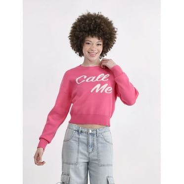 No Boundaries Conversational Printed Pullover with Long-Sleeves, Midweight, Women’s
