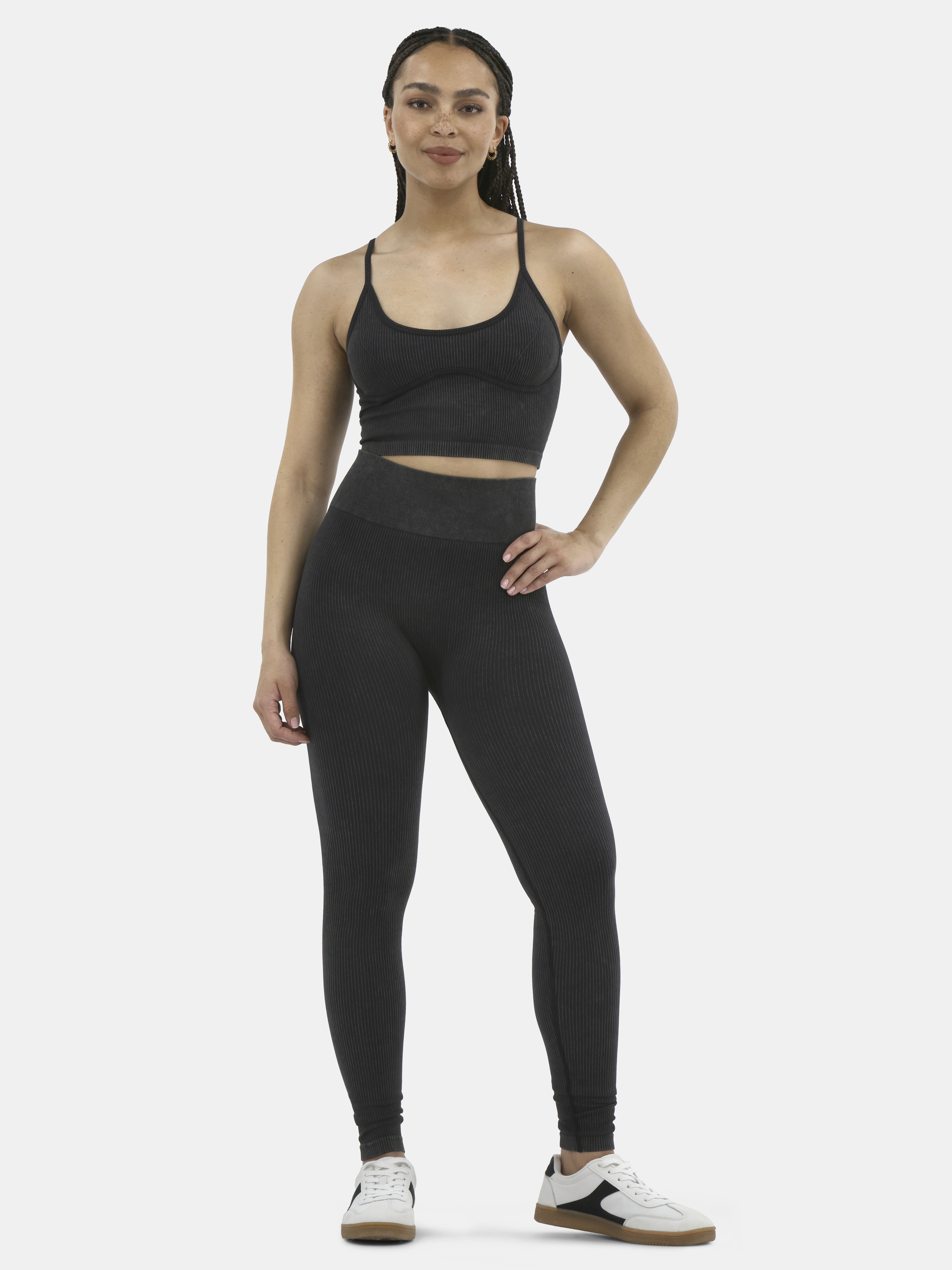 No Boundaries Tube Top and Cargo Sweatpants Set, 2-Piece