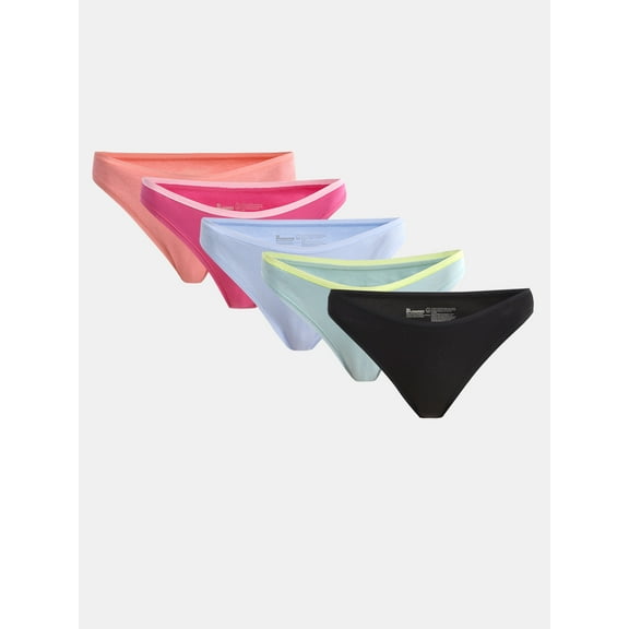 No Boundaries Cotton Bikini Panties, 5-Pack, Women’s and Women’s Plus