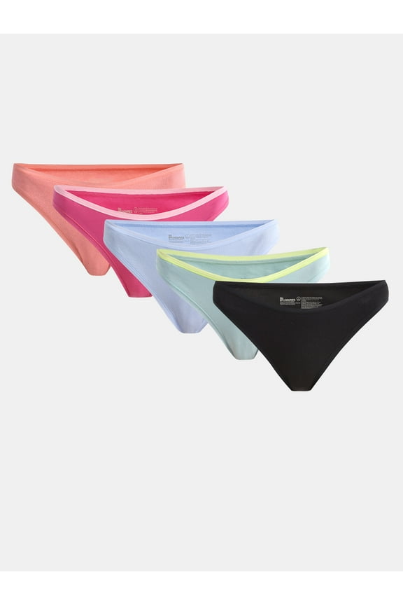 Cotton Bikini Panties, 5-Pack, Women’s and Women’s Plus